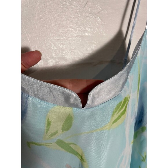 Vintage Lord & Taylor Blue Floral Chemise Slip Dress Plus 2X Romantic Grunge - Picture 7 of 12